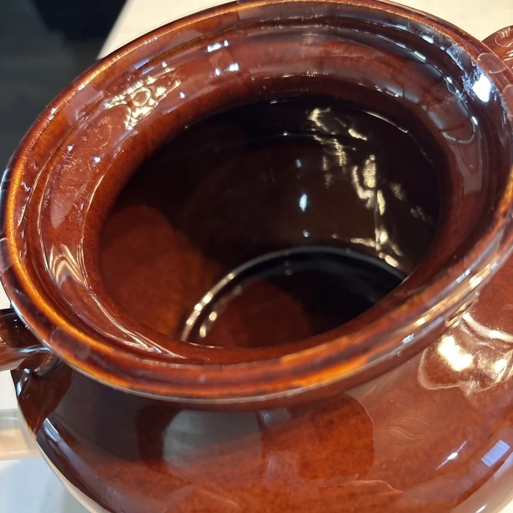 Vintage McCoy Pottery Classic‎ Bean Pot  #342 Ovenproof Double Handle